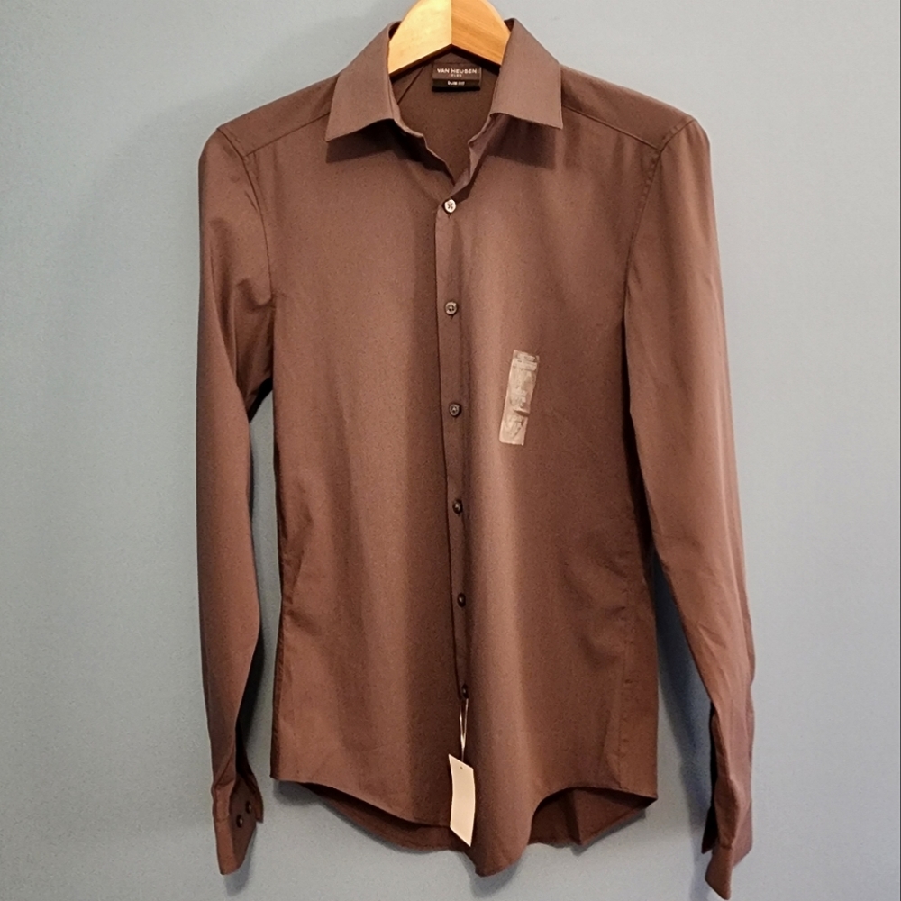 Mens Van Heusen Flex Slim Fit Dress Shirt Size XS